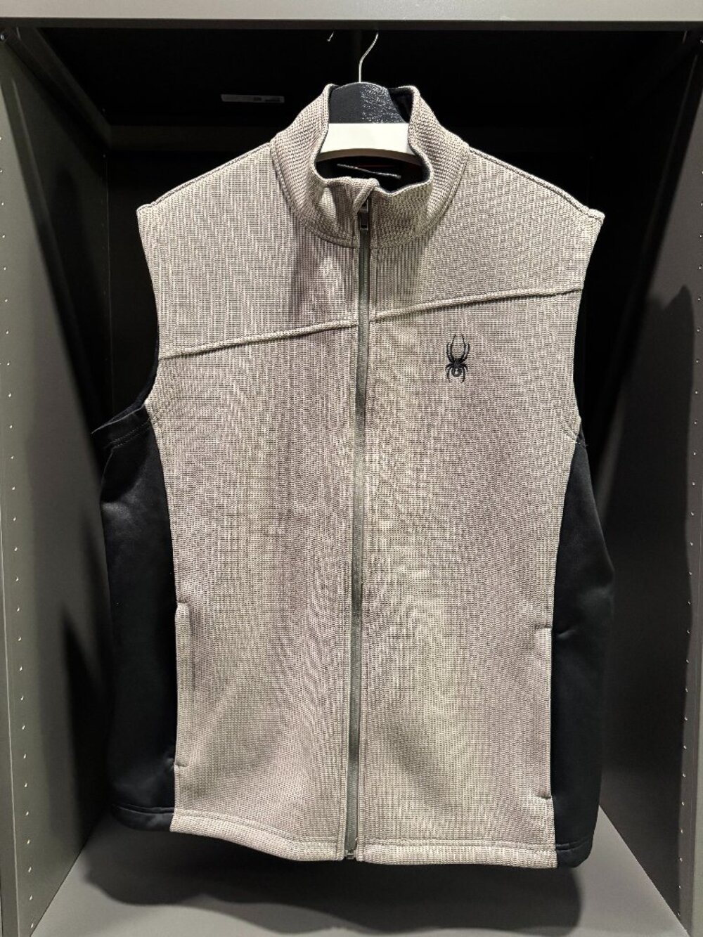Spyder Men’s XL Fleece Vest Gray Black Full Zip Ski Outdoor